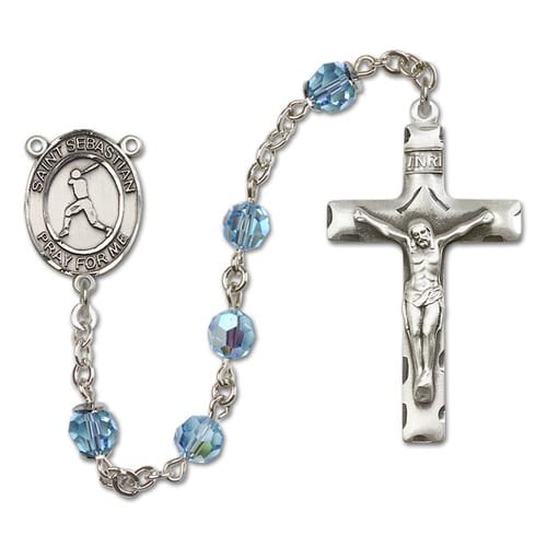 SS Aqua Blue March St. Sebastian-Baseball Rosary