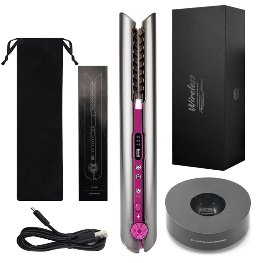 Hair Straighteners Professional Straightener Ceramic Flat Iron multifunctional Straighteners Hair Curler USB Rechargeable Curler Wireless