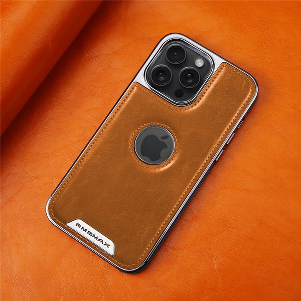 Luxury Plating Grain Leather Phone Case for iPhone 15 14 13 12 Pro Max Business Magnetic Full Protective Solid Color Car Mount Back Cover Su