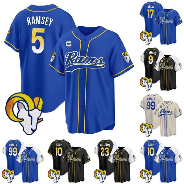5 Jalen Ramsey 10 Cooper Kupp 17 Puka Nacua Baseball Jersey Stetson Bennett Jimmy Garoppolo Matthew Stafford Football Jerseys