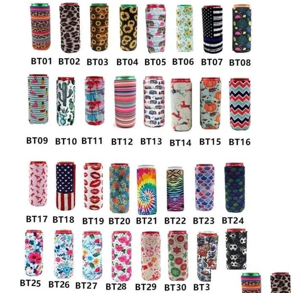 32 New Other Drinkware Arrival Style Neoprene Slim Beer Can Cooler Tall Stubby Holder Foldable Holders Bags Wholesale Drop Delivery Dh4n0 s