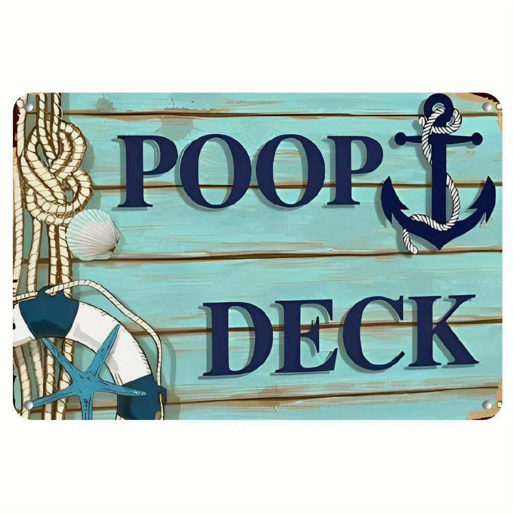 TEMU Hemitong Poop Tin Sign Vintage Nautical Home Wall Decor Rustic Beach Bathroom Sign Nautical Boat Decor Decor For Bedroom Office Classroom 8x12