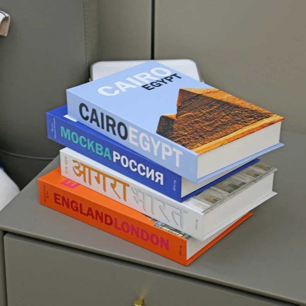 Fashion Fake Books for Decoration Can Open Coffee Table Books Storage Box Model Room Hotle Villa Home Decor Libros Decorativos M240903