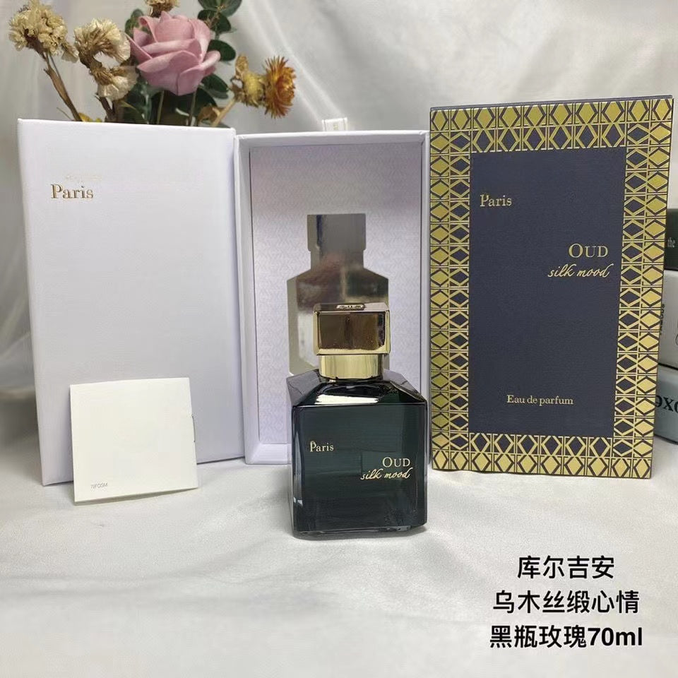 Best selling men and women perfume glass bottle spray ebony silk satin mood neutral perfume EDP 70ml fast delivery
