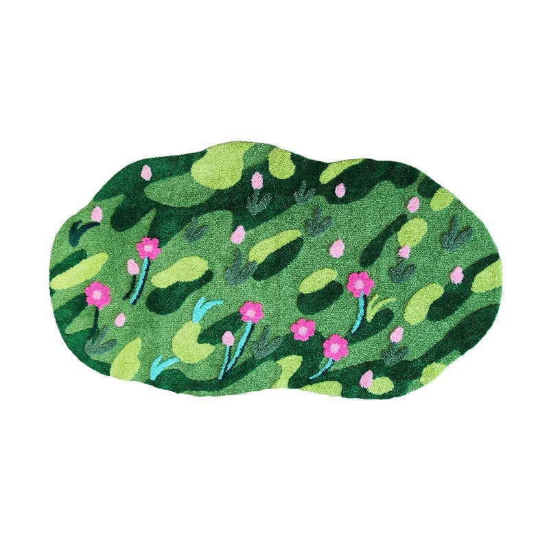 Bedroom Carpet Bedside Blanket Forest Moss Floor Mat Master Bedroom Bed Front Decoration Bay Window Blanket Cool Living Room Special Shape