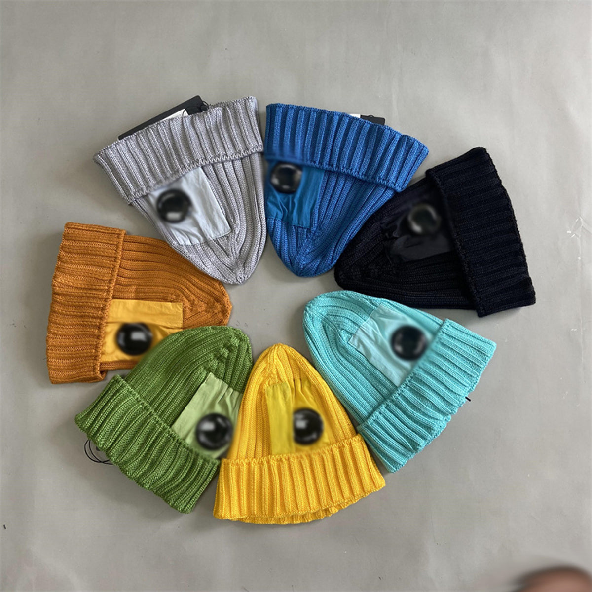 Beanies Winter Glasses Hat Men Ribbed Knit Lens Beanie Hip Hop Knitted GOGGLE caps 7 COLORS Adult Hats