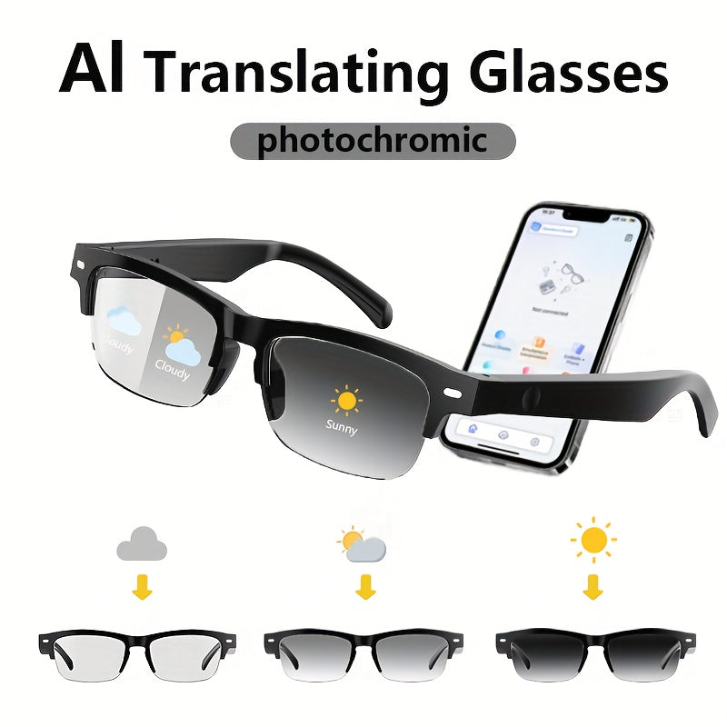 TEMU 2025 Artificial Intelligence, Ai Translation Smart Glasses - Real-time Bidirectional Voice Translator For 164 Languages | Display And Audio