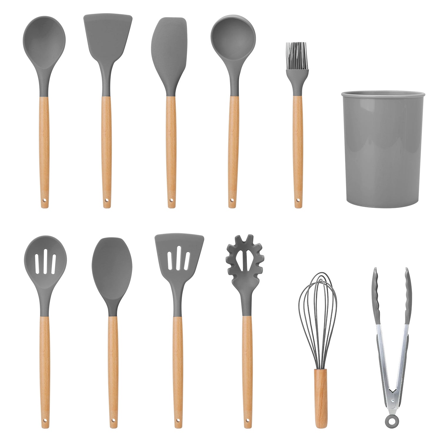 NewHome™ 11-Piece Silicone Cooking Utensil Set - NewHome 11 Silicone Cooking Utensils GRY