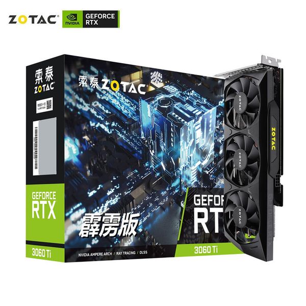 New ZOTAC RTX 3060 TI 8G Graphics Card GE HA 256-bit GDDR6 NVIDIA GPU RTX3060 TI Pc Gaming 8GB Video Card