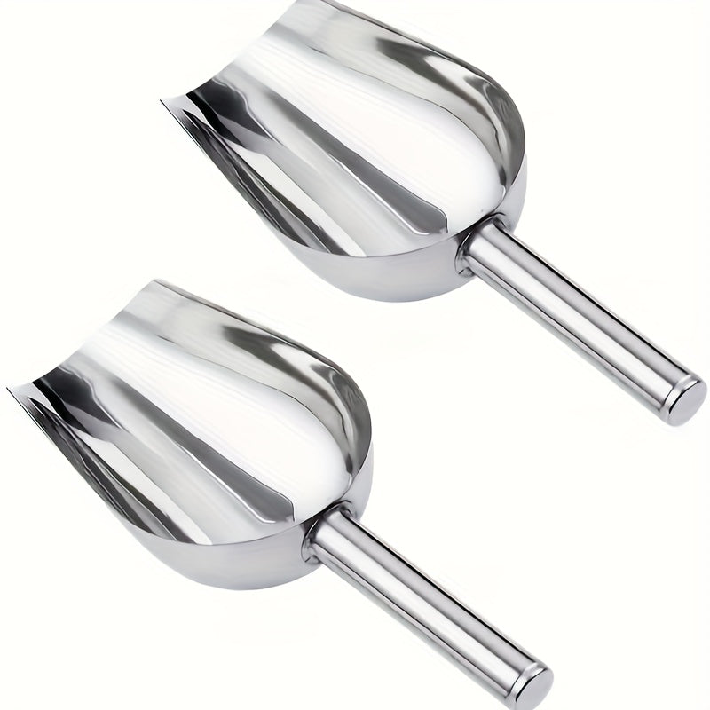 TEMU 1pc-2pcs Metal Ice Scoop Scooper For Ice Maker, Small Food Scoops For Bar Party Wedding Pet Dog Food, Stainless Steel Silvery, Bar Accessories,