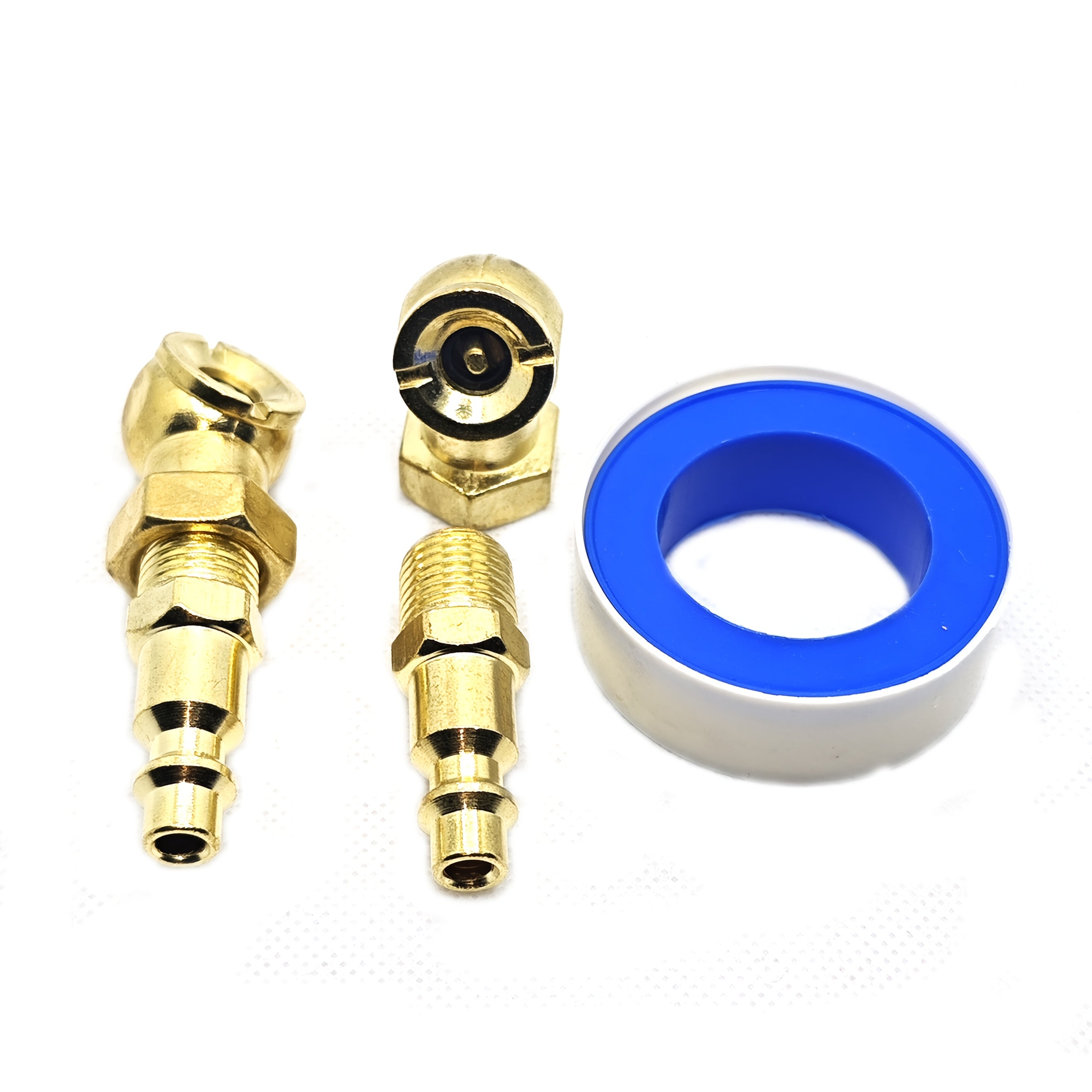 TEMU 2pcs Ball Set, 1-4" Npt Portable Tire Inflator Nozzle For Car, Air Compressor Accessories Standard Quick Plugs Gauge