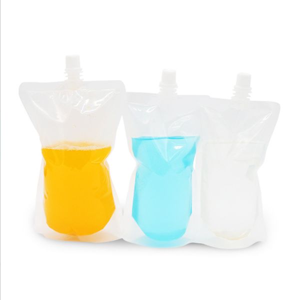 Stand-up Plastic Drink Packaging Bags 200-500ml Spout Pouch for Beverage Liquid Juice Milk Coffee Thickening Packaging Bag Wholesale