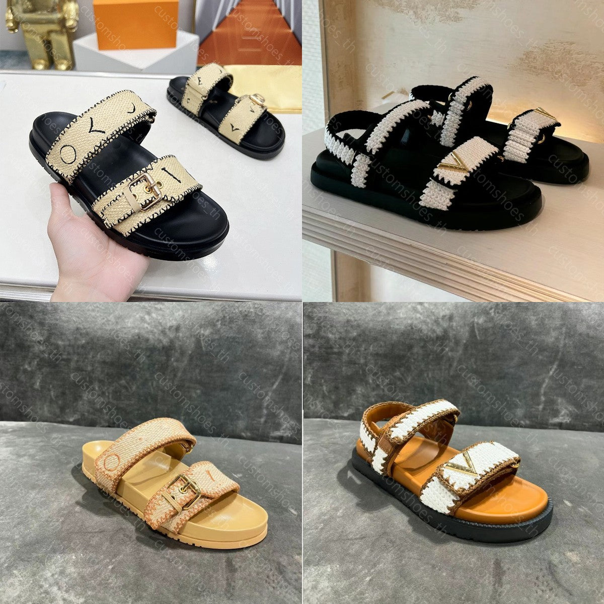 Designer Sandals Sunset Flat Comfort Mule Sunset Sandal Bom Dia Mule Bom Dia Slides Suede slide Women Slippers Double Banded Slippers Buckle Mule De