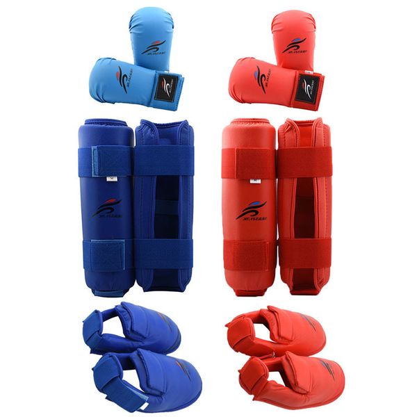 Protective Gear Taekwondo Sparring Gear Set Shin GuardLeg Hand Foot Protector Women Bands Palm Boxing Gloves Karate Shoes MMA Men Child Kids