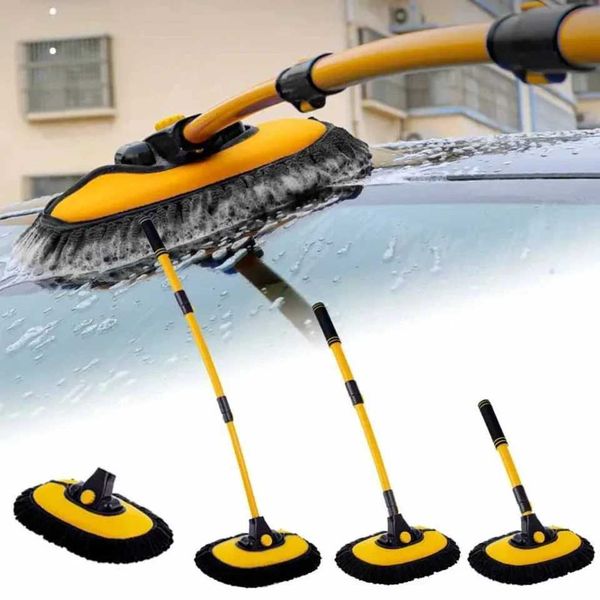 Car Cleaning Brush Car Wash Brush Telescopic Long Handle Mop Chenille Broom Detailing Adjustable Super Absorbent Auto AccessoryT250111