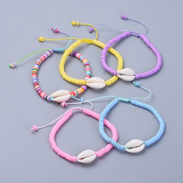 Handmade Polymer Clay Heishi Beads Braided Bracelets