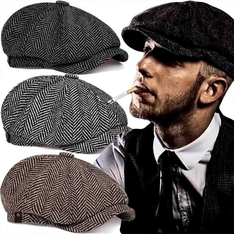 Classic Hat for Men Caps Vintage Retro Tweed Peaky Blinders Beret Flat Peaked Cap Street Hats Women 250905