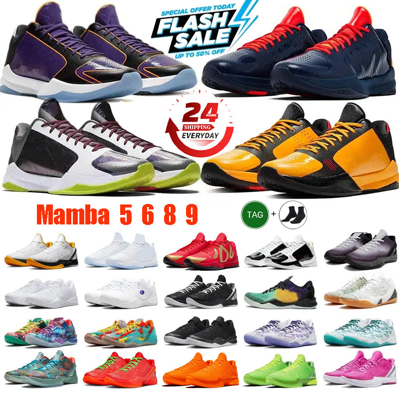 Black Mamba 8 6 5 Potro Reverse Grinch Basketball Shoes Mambacita Eybl Think Pink X-Ray Easter Del Sol Black for Men Women Big Kids Trainers Outdoor