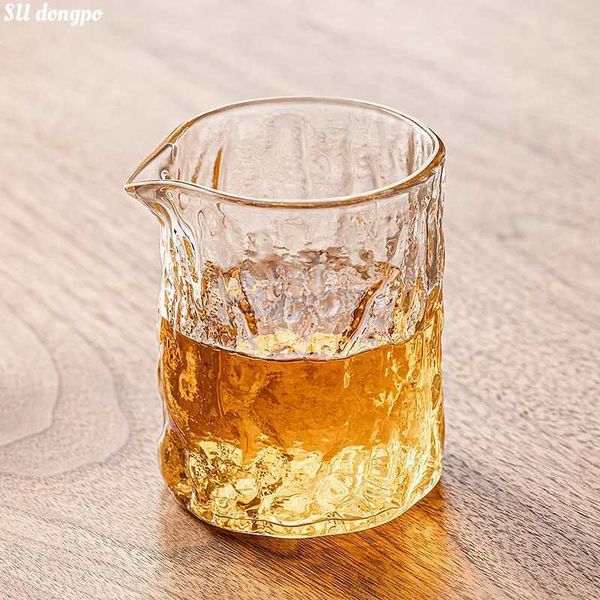 Hammer pattern tea dispenser Kung Fu tea cup glass transparent tea sea fair cup household tea ceremony accessories Y250118