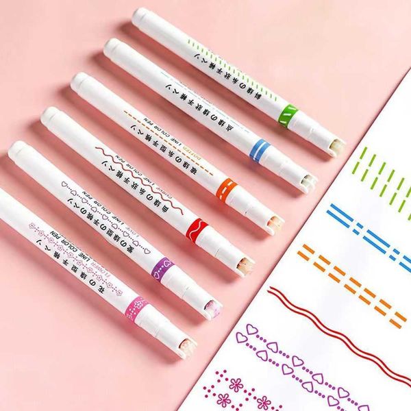 Highlighters Flowershaped Curve Highlighter Pen Curve Line Graffiti Highlighters Multiple Shapes Markers Pen Drawing Tools Office Supplies J