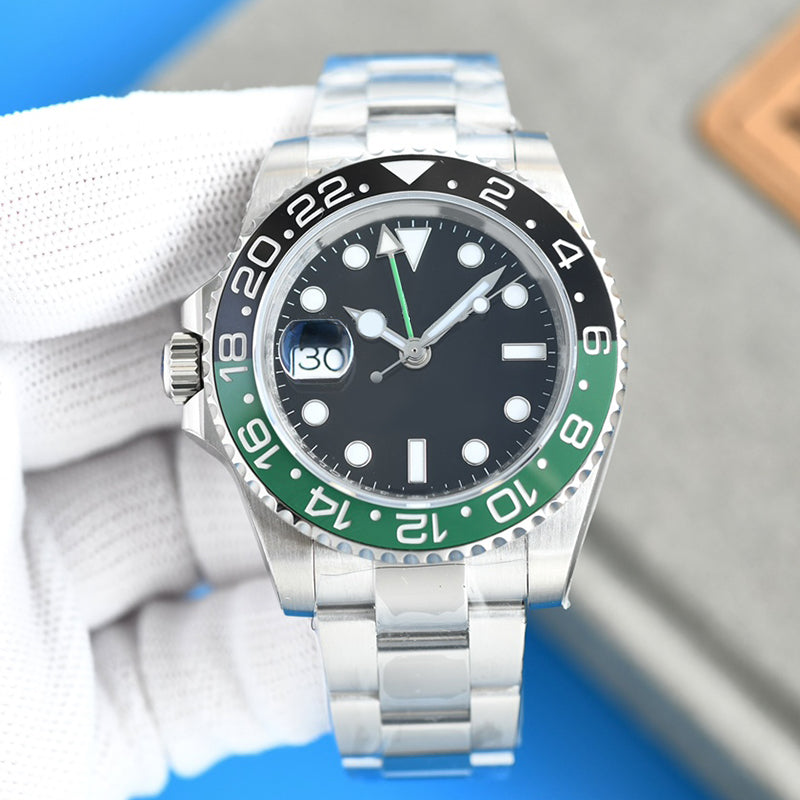 Mens Watch 40mm Automatic Mechanical Movement Watch Stainless Steel Green Black Ceramic Sapphire Watch Designer Watch Montre De Luxe watch root beer