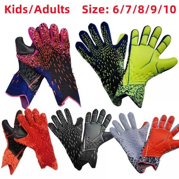 Children and adults wear latex football goalkeeper gloves anti slip thick football protection gloves and football equipment W241125
