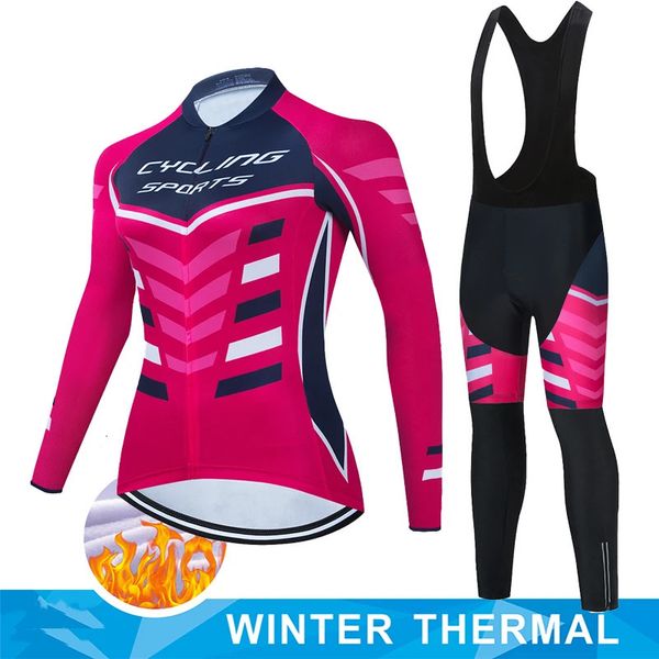 Women Cycling Jersey set Pro Team Uniform Cycle Road Bike Winter Thermal Fleece Clothing Sportswear Mtb Male Short Clothes 250114
