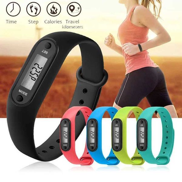 Smart silicone pedometer bracelet watch fitness tracker with LCD display screen Y250110