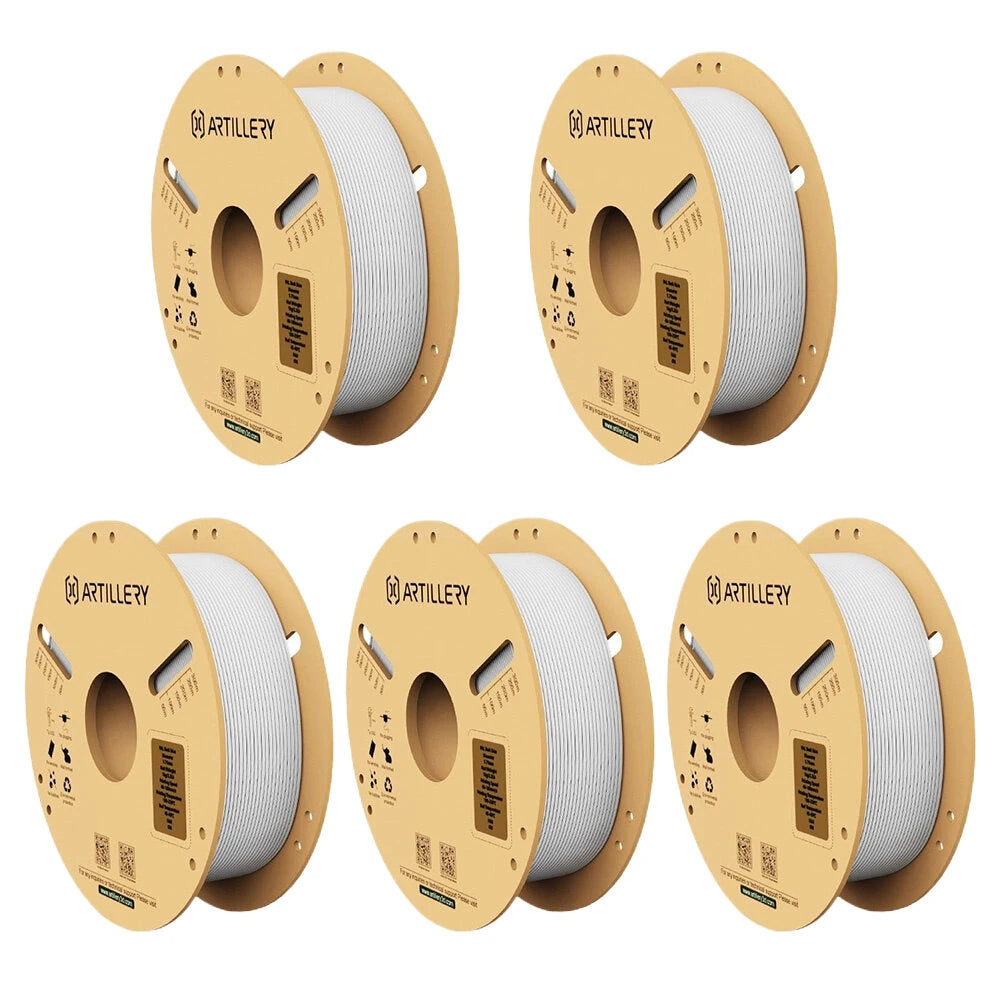 Artillery PLA 3D Printer Filament 1.75mm 5KG White High Precision Eco-Friendly Zero Bubble Perfect for Models and Mechan