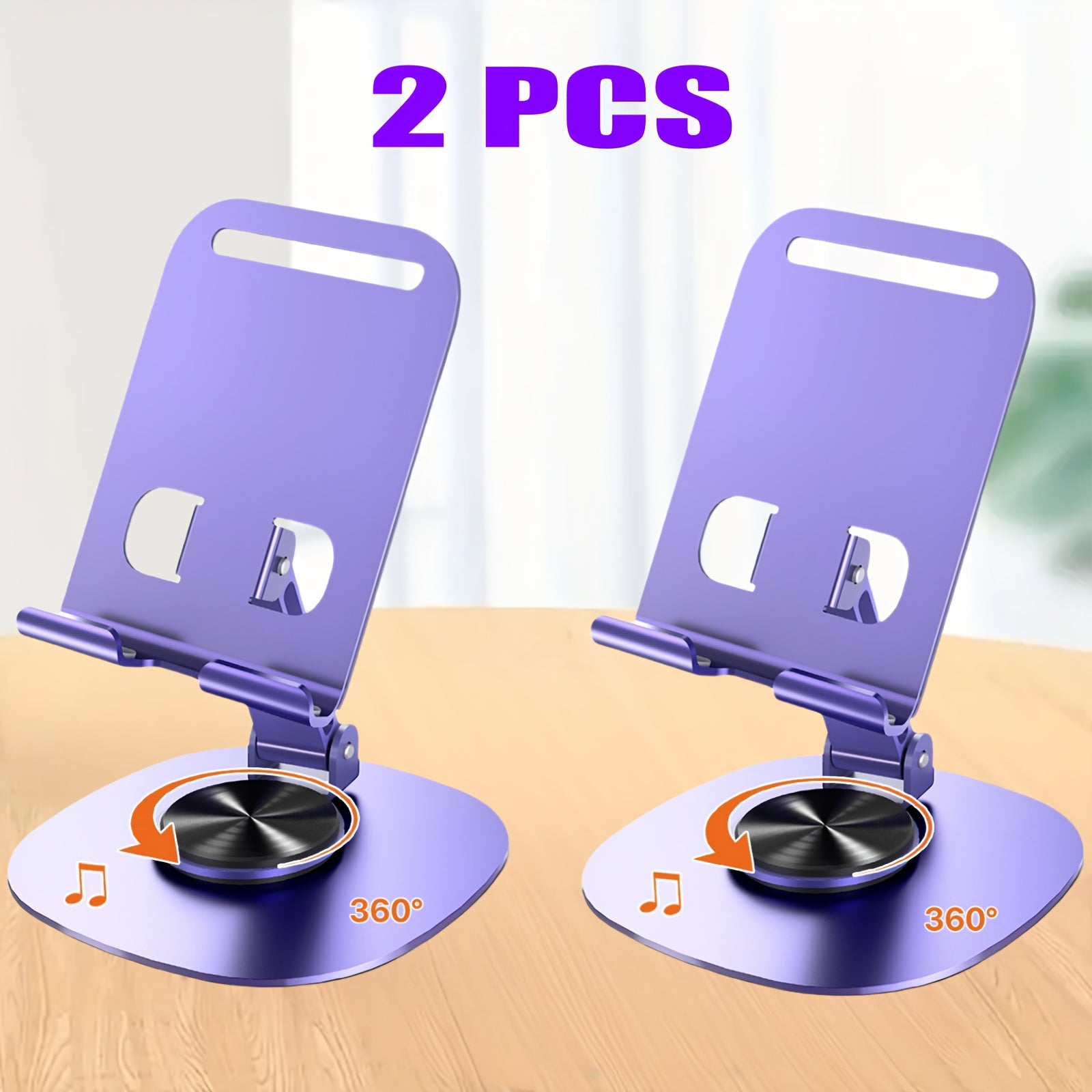 TEMU 2pcs Folding Cell Phone Stand, Universal Fully Adjustable Foldable Desktop Phone Holder, 360 Degree Rotating Stand For Phones And Tablets -