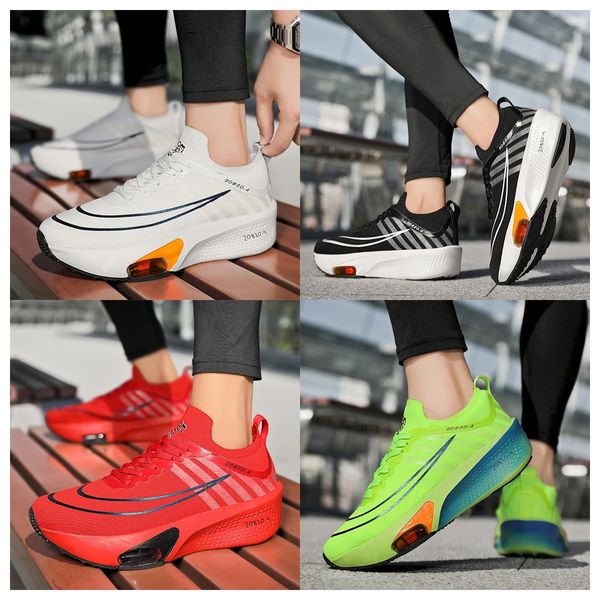 2025 Sapatos de corrida Designer Sports Sports Green preto branco vermelho cinza roxo laranja masculino e feminino Sapatos esportivos ao ar