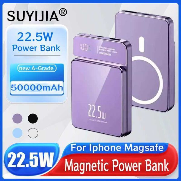 22.5W 50000mAh Magnetic Power Banks Portable Chargers for Iphone Wireless Fast Charge Powerbank External Spare Battery Z241220