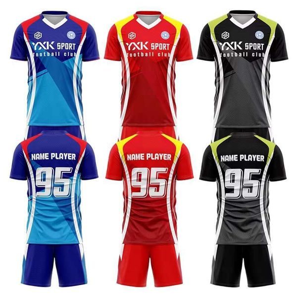 Sublimate uniform kit set blank sport shirt custom football jersey soccer tracksuit