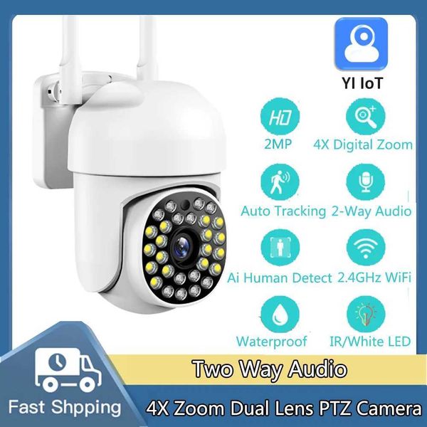 YI IOT Outdoor IP WiFi Camera 1080P 4X Digital Zo He Security Two Way Au Motion Detection Waterproof Monitor Z241231