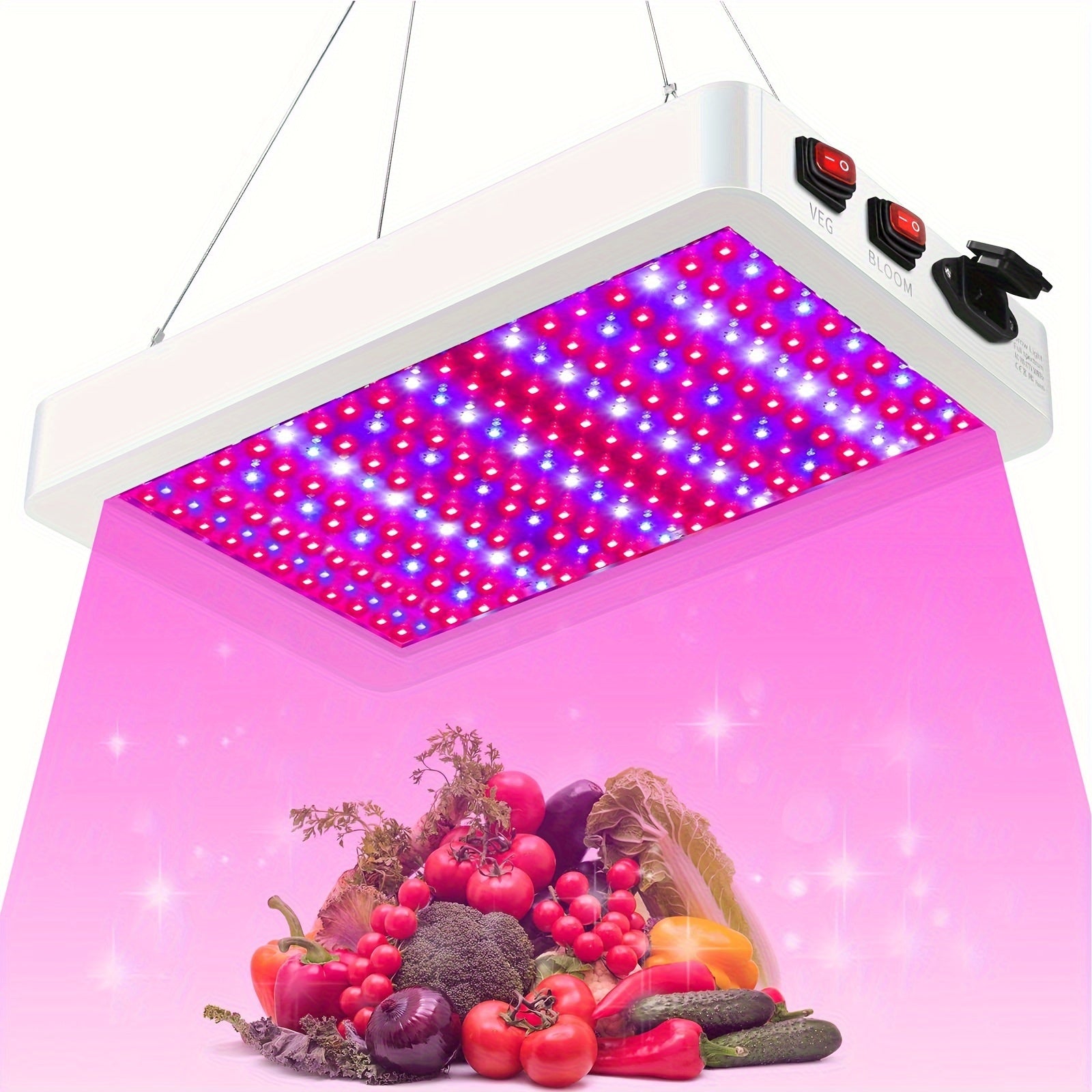 TEMU Led Grow Light, 261pcs Leds Dual Switch Full Plant Light, Grow Lights For Indoor Hydroponic Plants Veg Flower Greenhouse Growing Lamps, Double