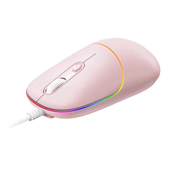 New Arrival Fenisio USB Wired Mouse 6400 DPI Color RGB Backlight Silent Click Wired Gaming Mouse Office Mic for Laptops Desktop Computer T25
