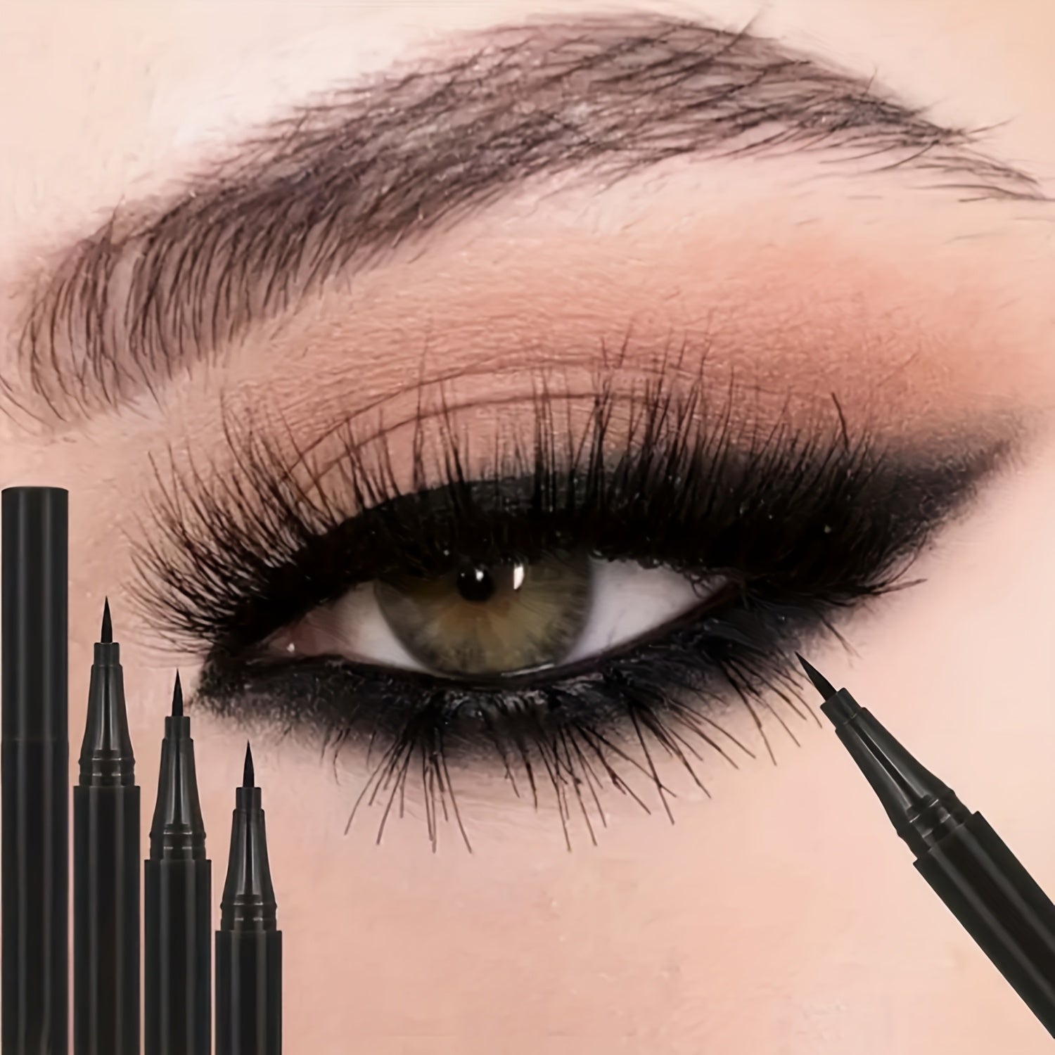 TEMU 5-pack Black Eyeliner Pens - Ultra-thin Tip, Long-lasting & Waterproof, Fast-drying Formula, For Precise Winged Liner - Beginner-friendly Eye