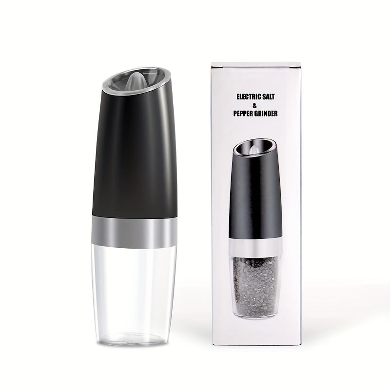 TEMU 1pc Gravity Electric Salt And Pepper Grinder Set With Automatic Operation, Adjustable Coarseness, Battery-powered With Led Light & One-hand