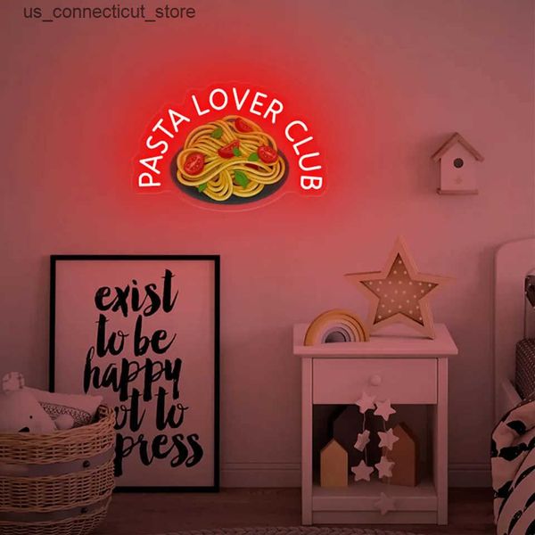 LED Neon Sign pasta club neon pasta lover club neon modern restaurant art pasta lover gifts kitchen wall art pasta decoration L240910