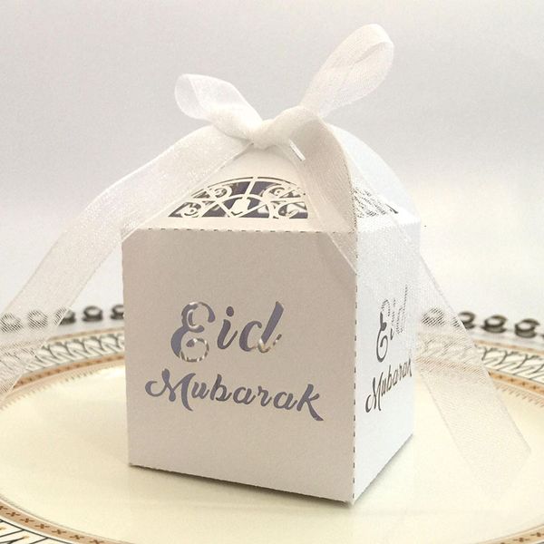 Gift Wrap 50pcs Laser Cut Box Ramadan Decoration Candy for Eid Mubarak Hajj Party Muslim Event Favors Decorations 230701