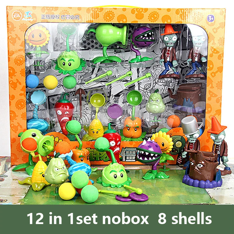 Plants vs Zombies 2 Playset Cactus Peashooter Coconut Cannon Genuine Game scene Figure Ornaments Soft Silicone Birthday Gift boy