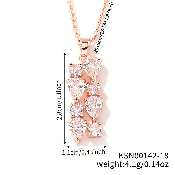 Collares colgantes con borlas largas de circonita cúbica de latón para un estilo llamativo y moderno