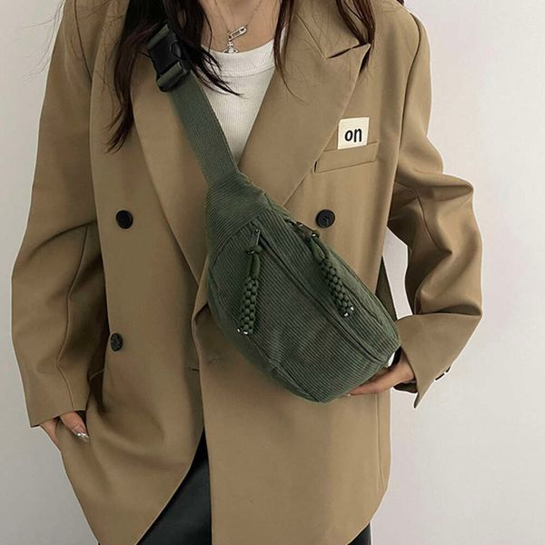 Casual Corduroy Belt Bags for Women Fashion Fanny Pack Female Banana Waist Hip Purse Shoulder Crossbody Chest Bag Pocket H6.20# ddmy 38bb
