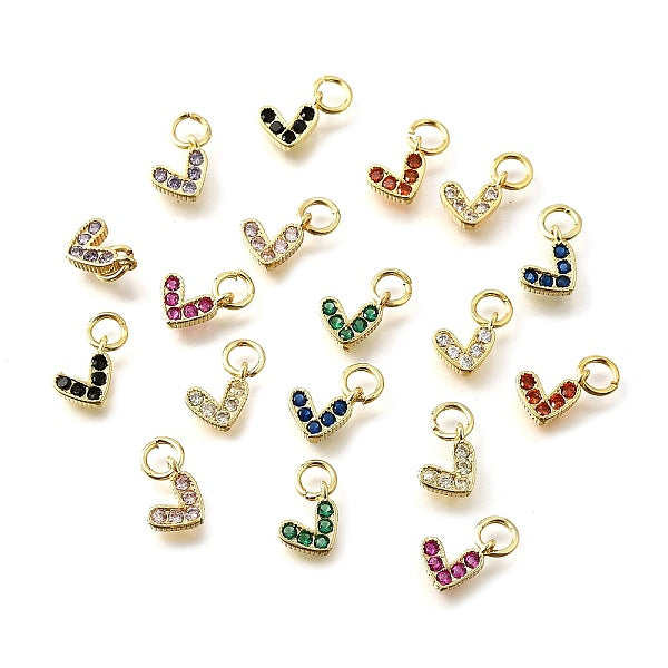 Pendenti in ottone micro pavÃ© di zirconi cubici con anello saltante