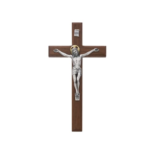 Beveled Walnut Crucifix 7&amp;quot;