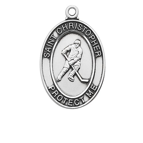 Sterling Silver Boys Hockey Pendant