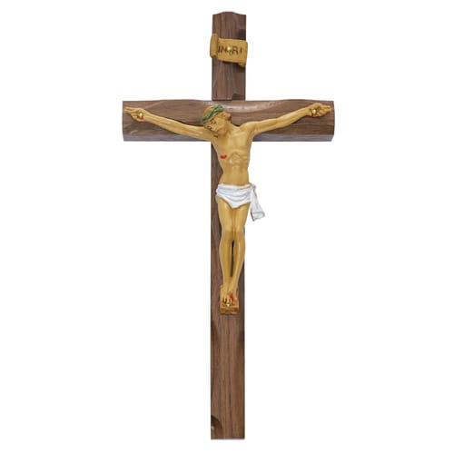 Walnut Stain Crucifix 10&amp;quot;