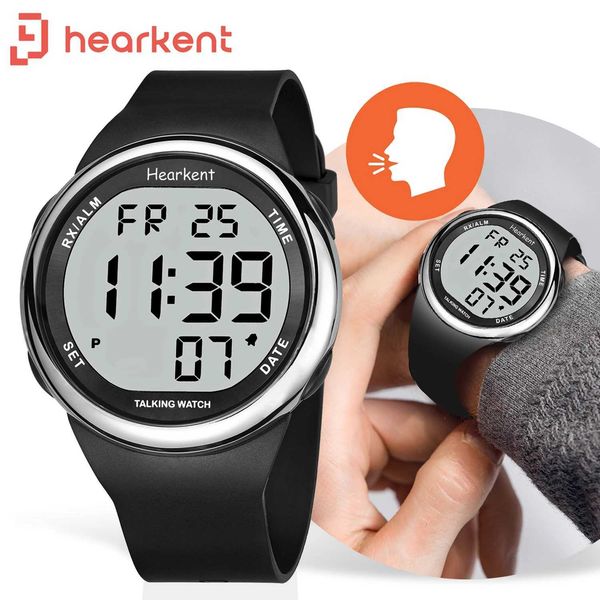 Hearkent Spanish Talking Watch Clock for Blind Man-Women Digital Voice Wrist Watch Alarm Fashion Silicone Watch for Seniors Gift Z250207