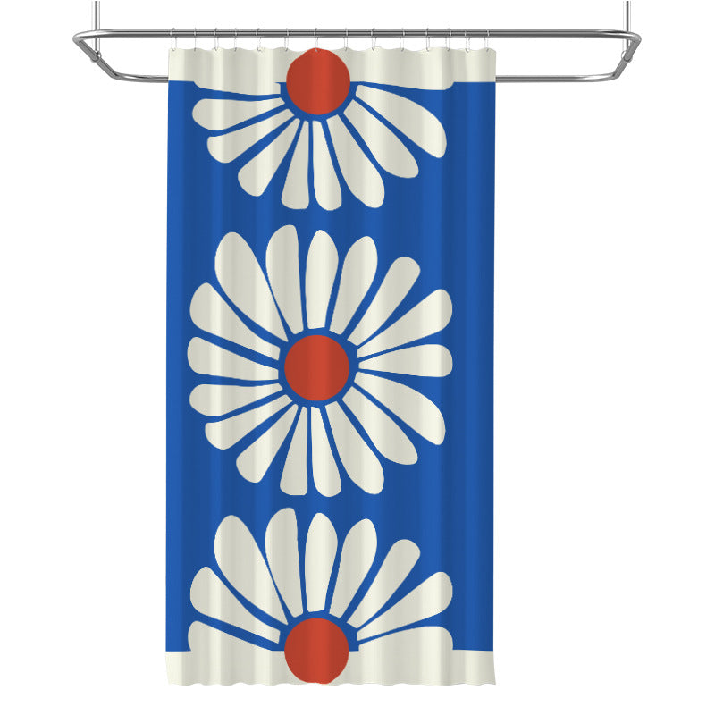 YL-37217 small fresh ins shower curtain bathroom bathroom screen curtain hand-painted shower curtain factory direct sales wholesale