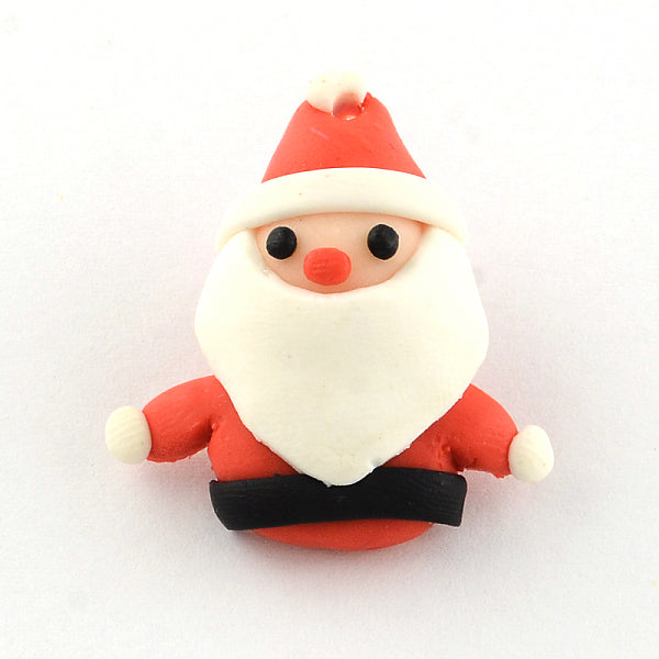 Handmade Christmas Santa Claus Polymer Clay Pendants